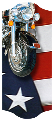 Biker on US Flag